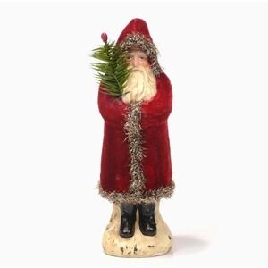 Ragon House Christmas 8" Deep Red Velvet Belsnickle Santa Figurine NEW